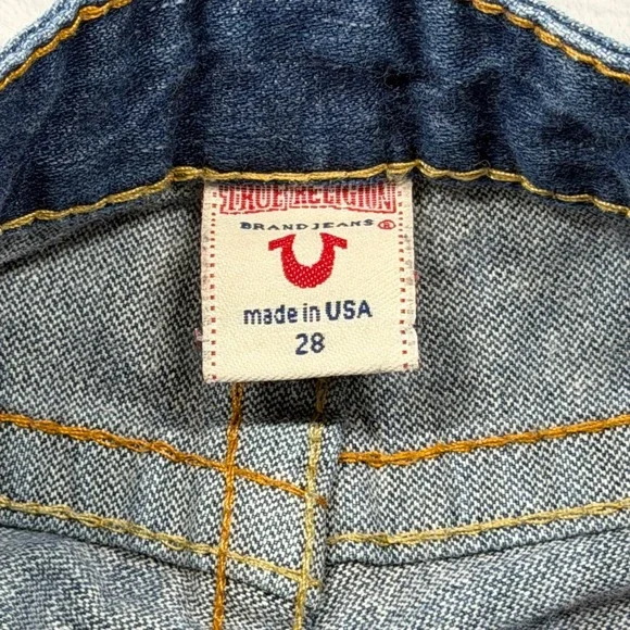 True Religion Bootcut Jeans Womens 28 Blue Excellent Low Rise Made in USA 04502